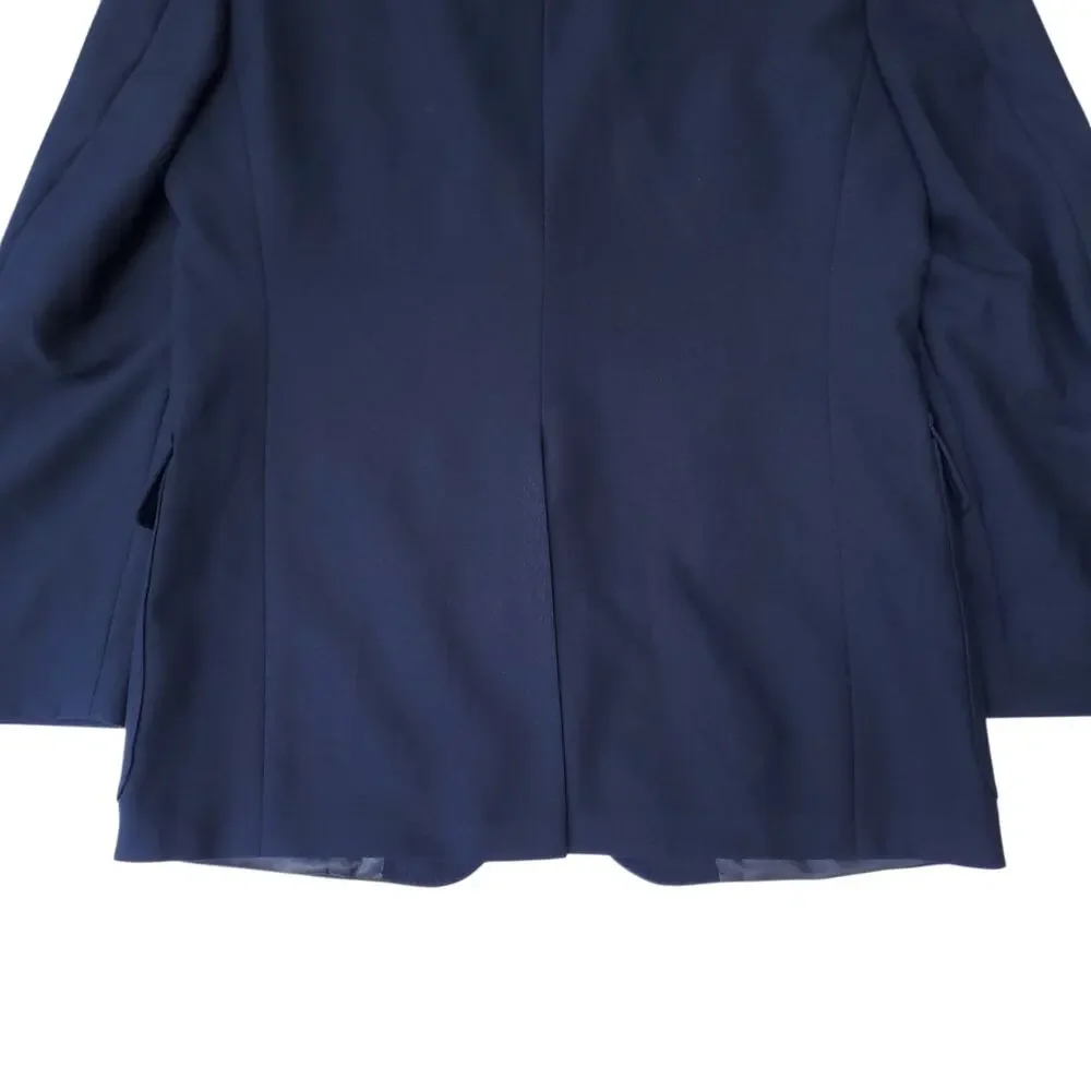 Vintage Palm Beach Blue Wool Poly Gold Button Blazer Jacket Sport Coat 40R
